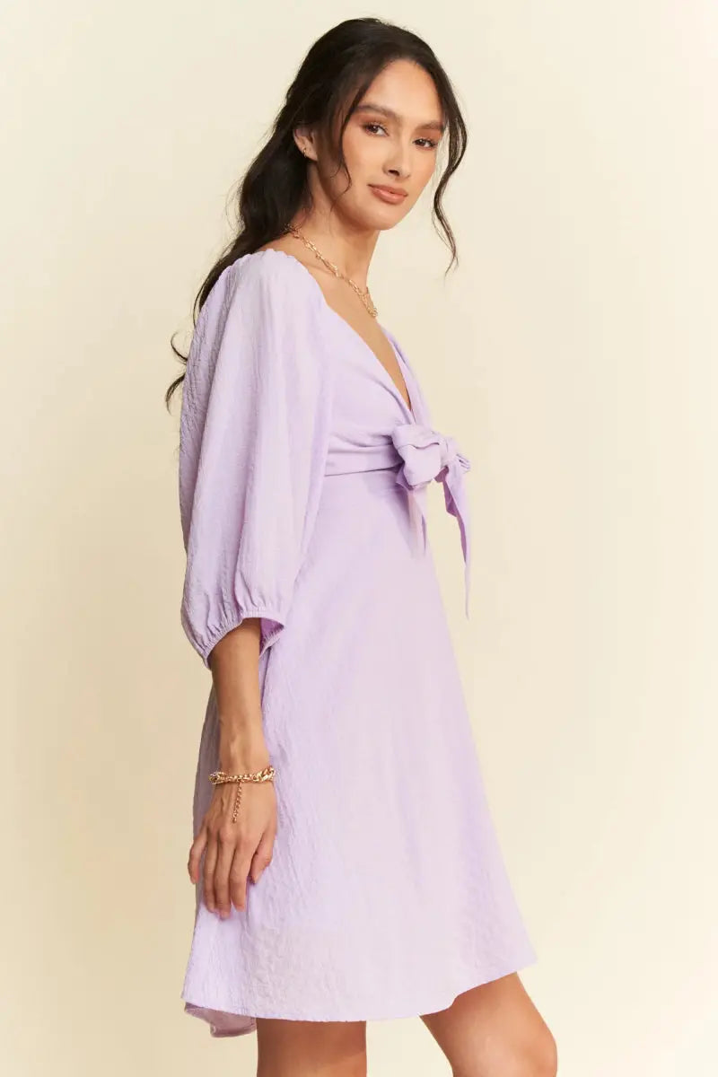 Trendsi Puff Sleeve Mini Dress Women's Casual Smocked Dress Cute & Flattering