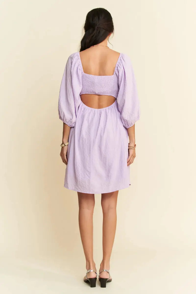 Trendsi Puff Sleeve Mini Dress Women's Casual Smocked Dress Cute & Flattering