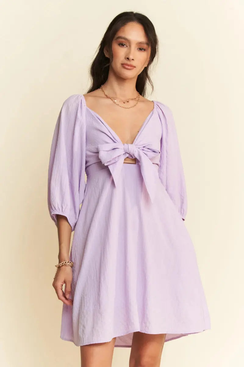 Trendsi Puff Sleeve Mini Dress Women's Casual Smocked Dress Cute & Flattering