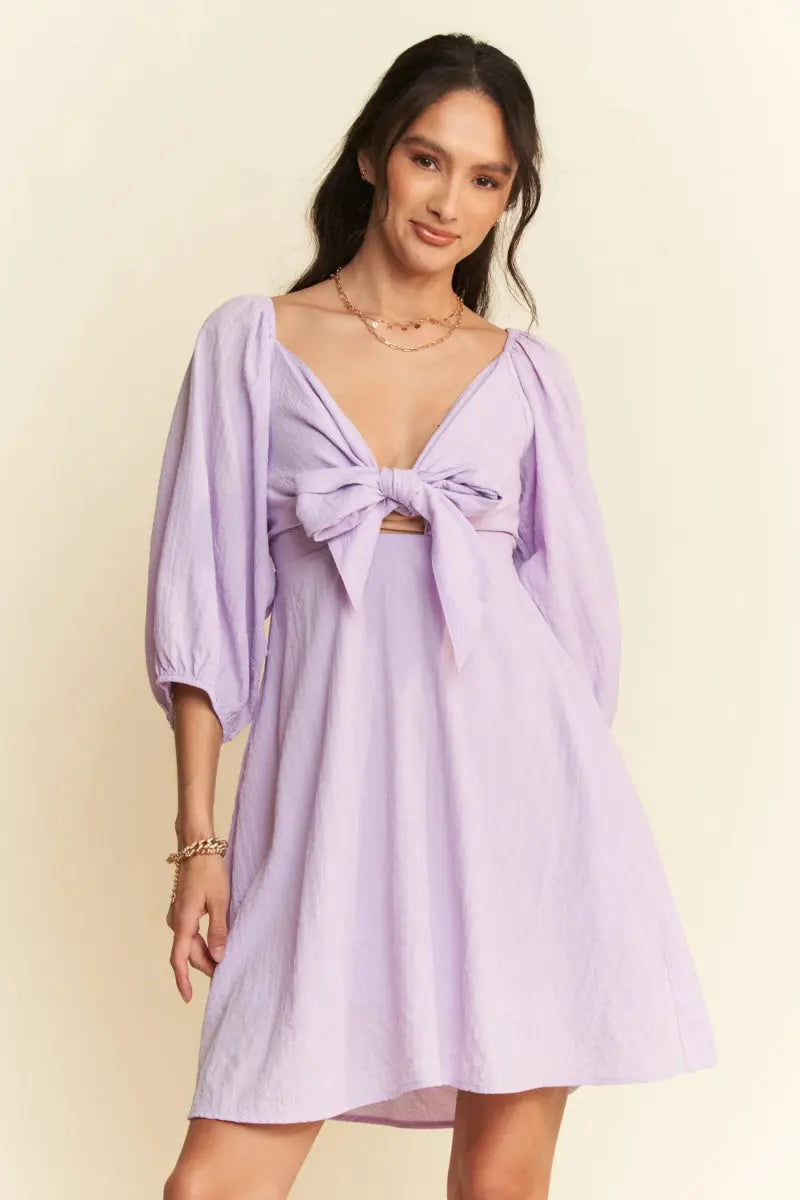 Trendsi Puff Sleeve Mini Dress Women's Casual Smocked Dress Cute & Flattering