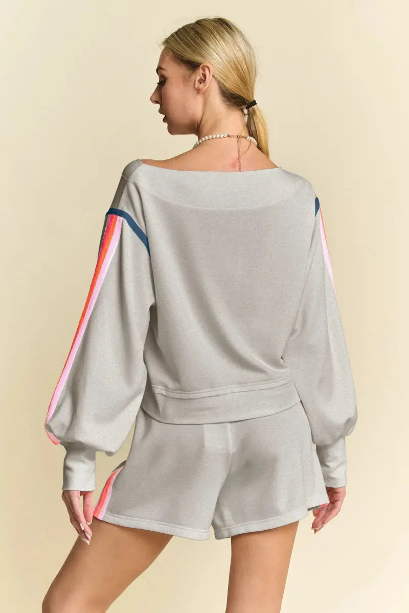 Two Piece Set - Sequin Stripe Sparkly - Party Comfy Outfit