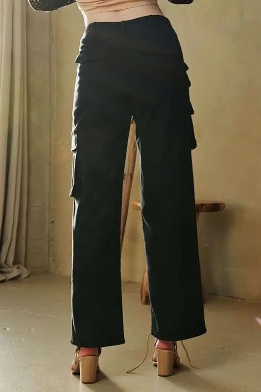 Trendsi Cargo Trousers Women's Mid Rise Utility Pants USA Ship Comfort Fit