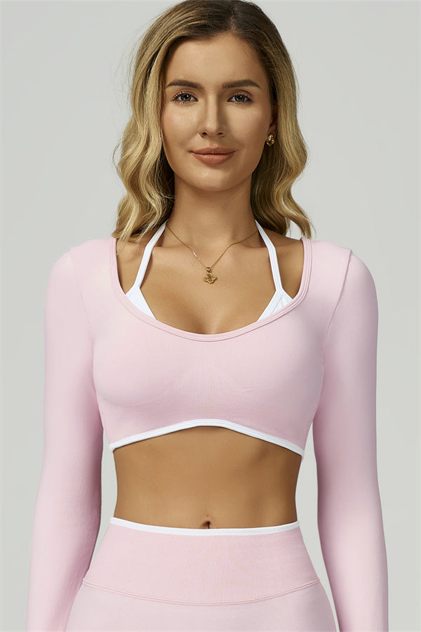 The Prime Line Long Sleeve Crop Top Leggings 2-Piece Set