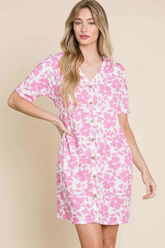 Trendsi BOMBOM Floral Mini Dress with Pockets for Effortle