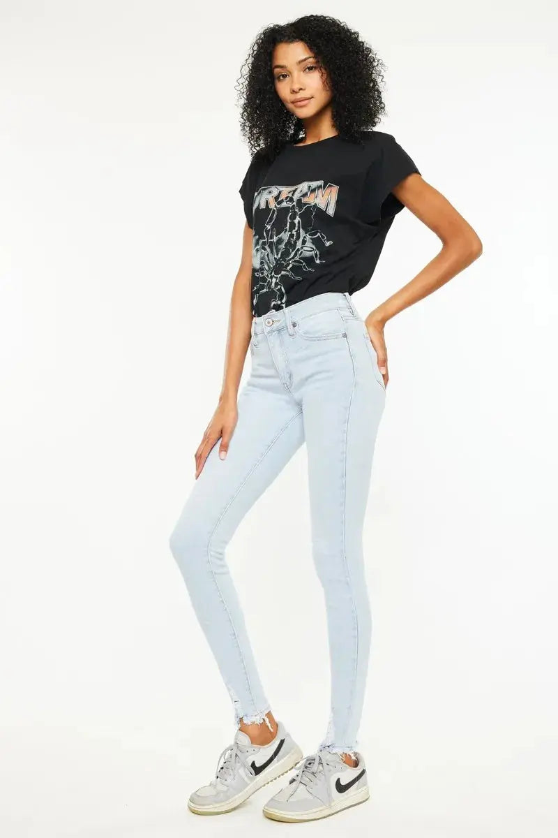 Skinny Jeans - High Rise - Light Wash Denim