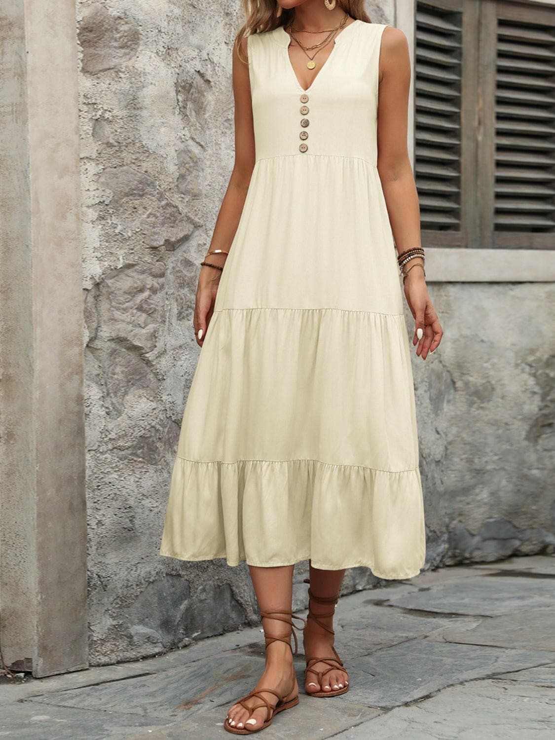 Trendsi just arrived - Elegant buttoned cotton dress