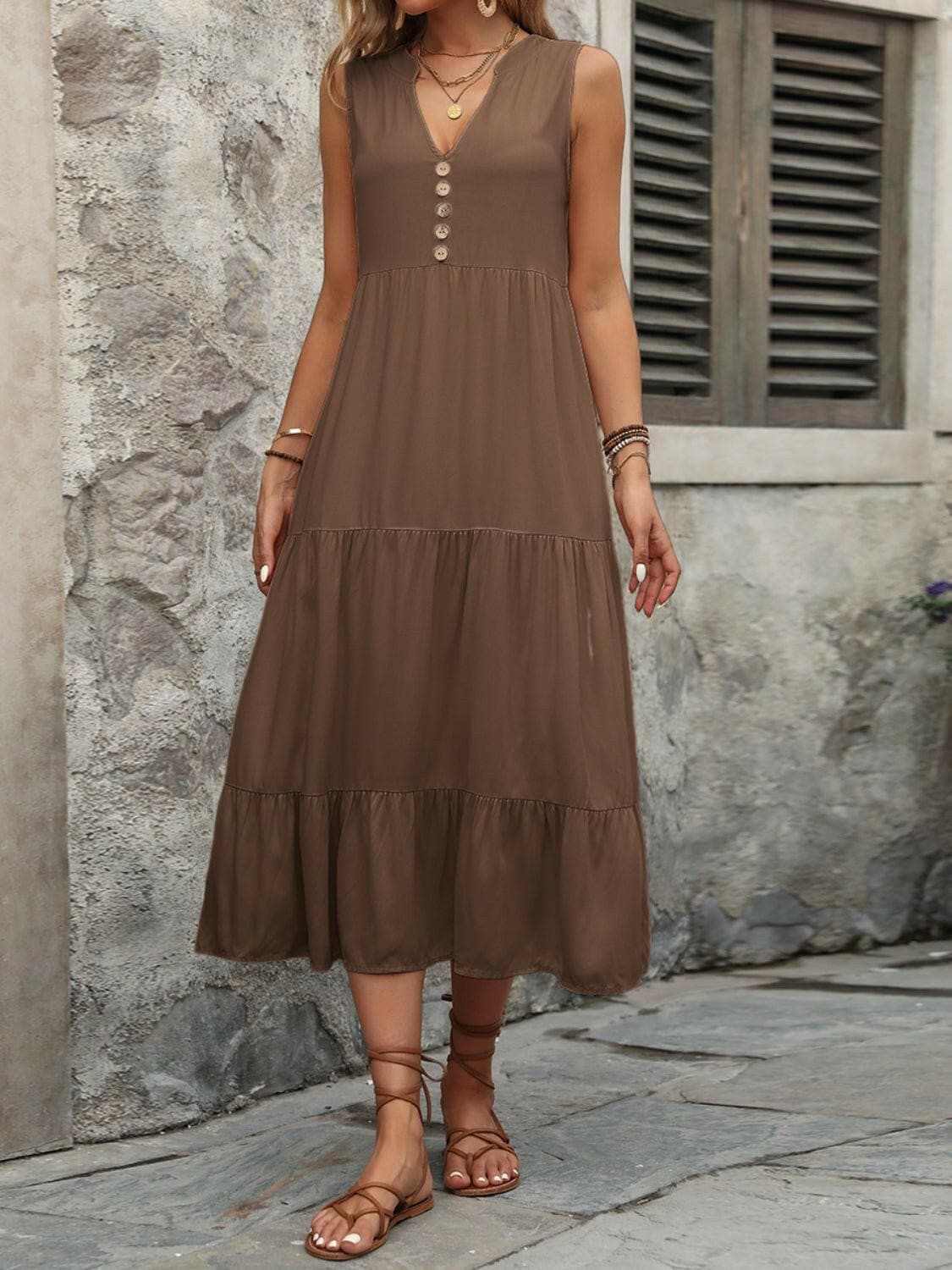 Trendsi just arrived - Elegant buttoned cotton dress