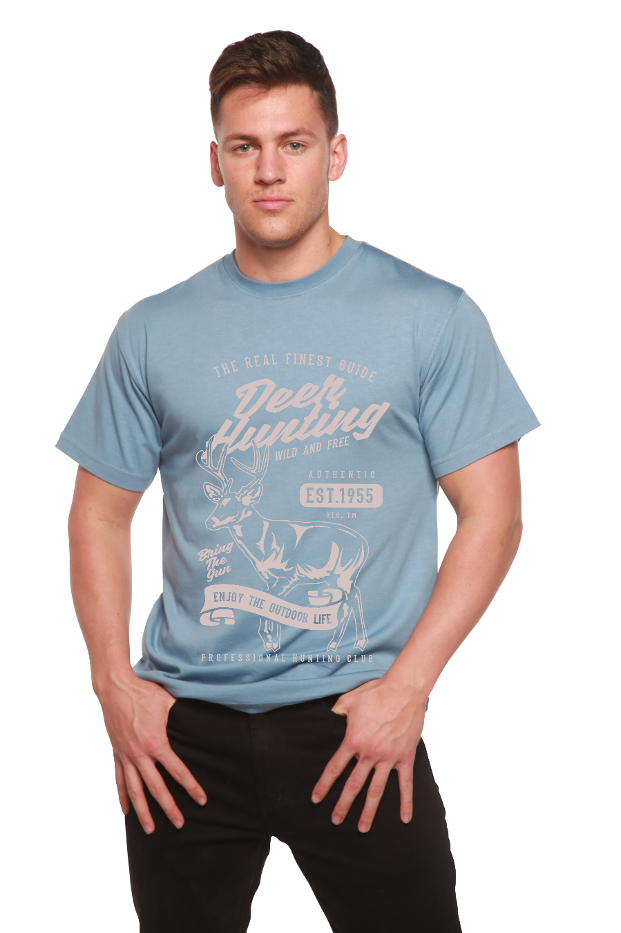 Deer Hunting Men's Bamboo Viscose/Organic Cotton Short Sleeve Graphic T-Shirt