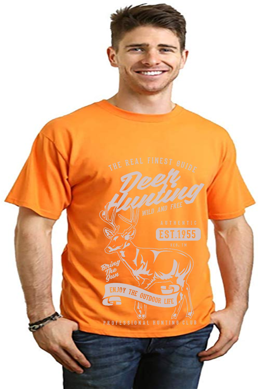 Deer Hunting Men's Bamboo Viscose/Organic Cotton Short Sleeve Graphic T-Shirt
