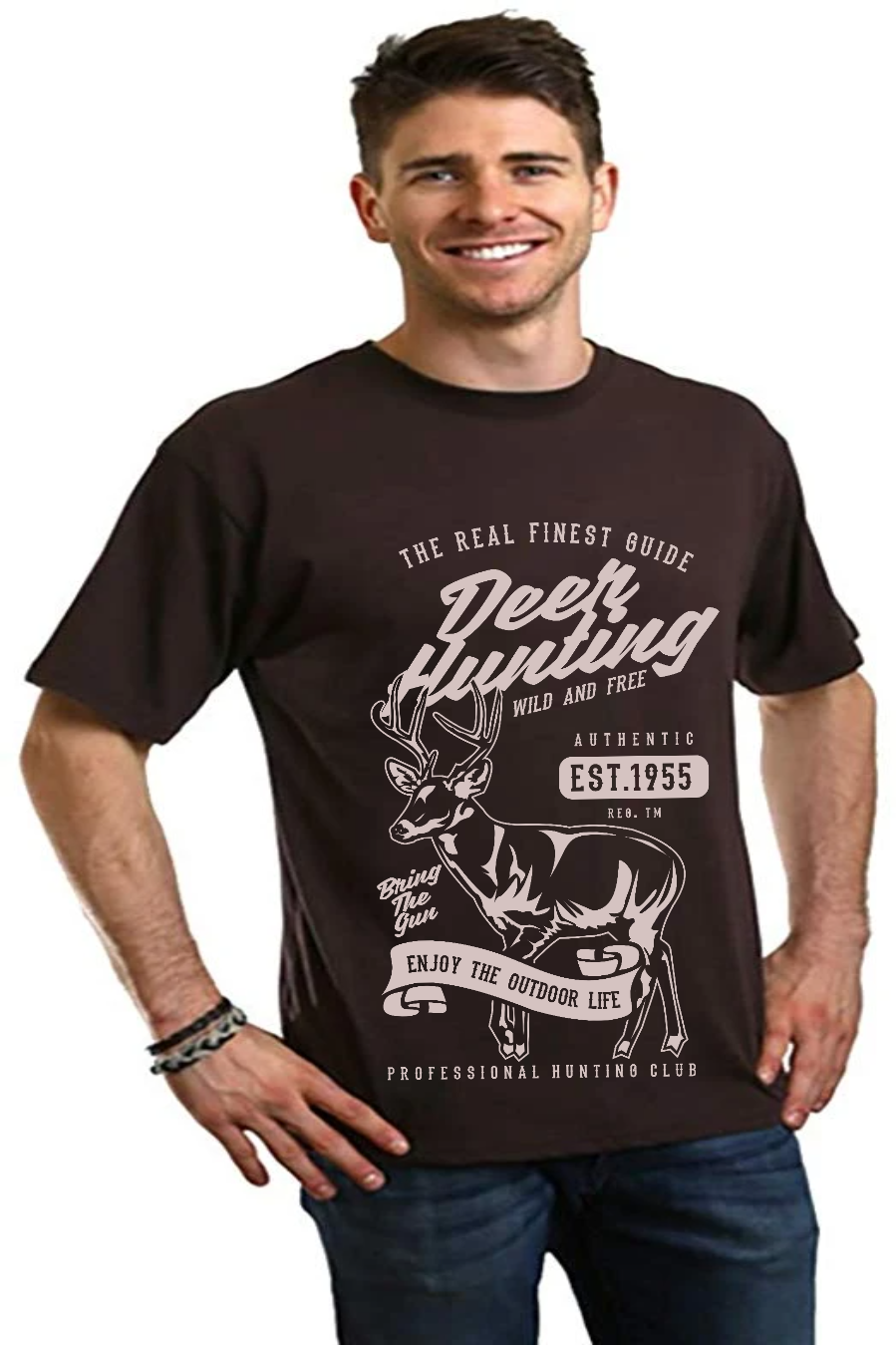 Deer Hunting Men's Bamboo Viscose/Organic Cotton Short Sleeve Graphic T-Shirt