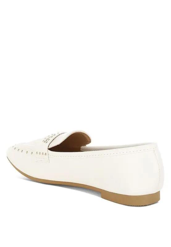 Rag Company Dorlina Studded Faux Leather Loafers - Stylish Comfort Footwear