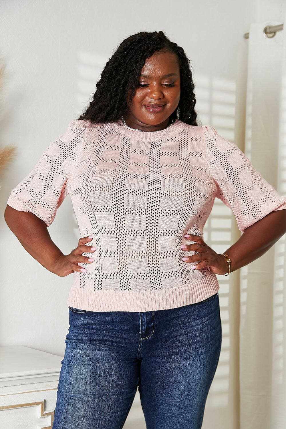 Trendsi TIKTOK - Chic ribbed knit top - round neck