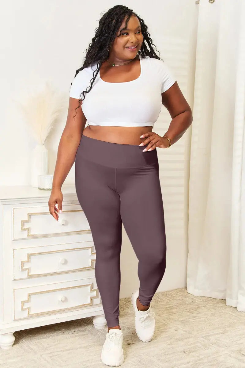 Trendsi Wide Waistband Leggings Women's Activewear Comfort & USA Shipped