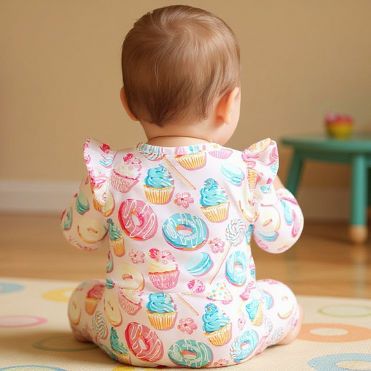 Sweet Tooth Flutter Sleeve Romper