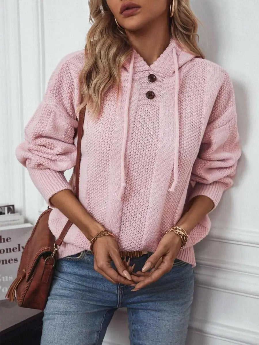 Trendsi Drawstring Hoodie Women's Casual Long Sleeve Sweater - Comfy Fit