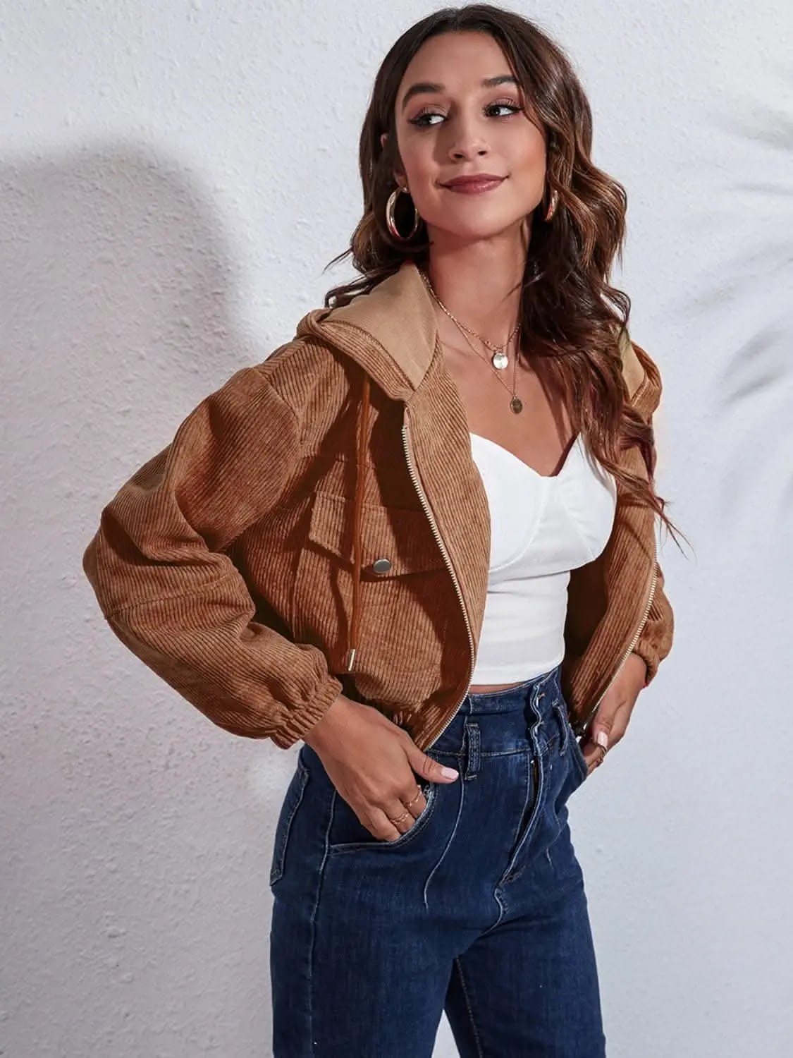 Hooded Jacket - Cozy with Pockets - Everyday Casual Style