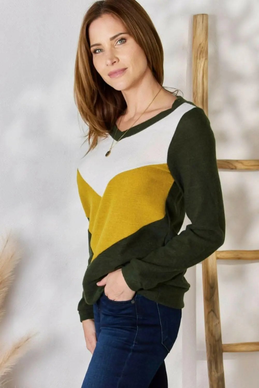 Trendsi Hailey & Co Plus Size Colorblock Blouse
