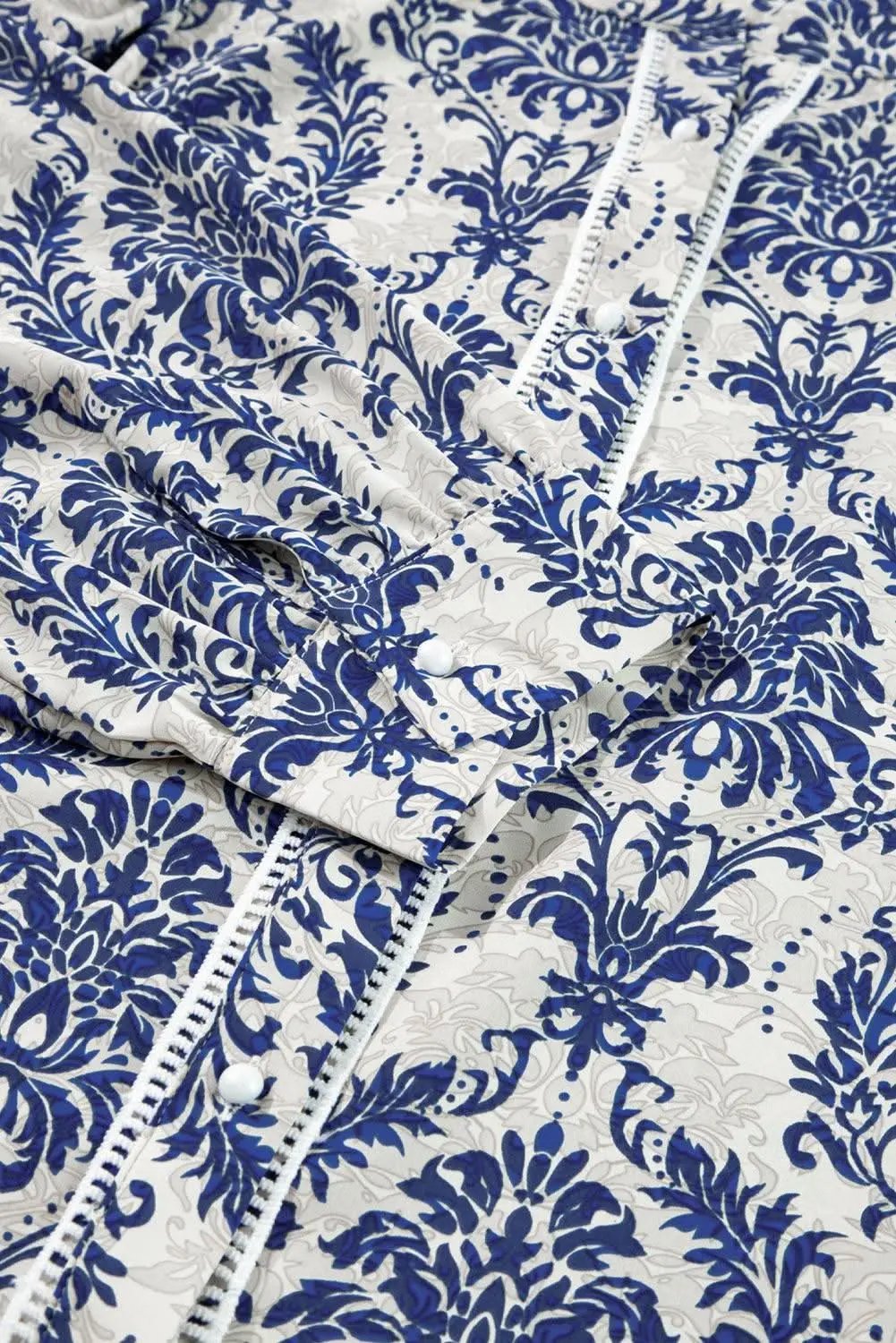 Love Salve Sky Blue Tribal Print Women's Plus Shirt Versatile Style Fashion Top