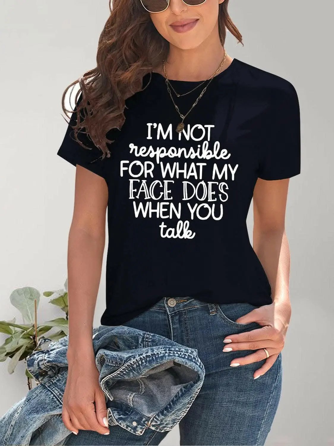 Trendsi graphic - Trendsi Stylish letter print tee - comfy fit