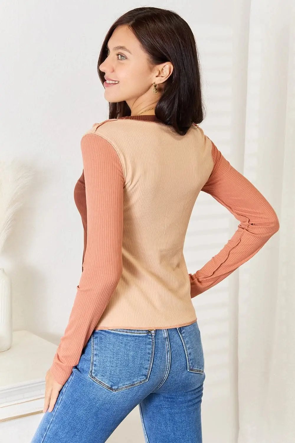 Top - Double Take Color Block - Trendy Casual