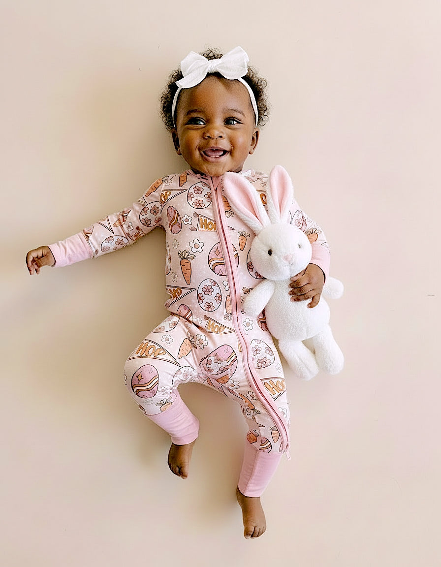 Bamboo Zip Romper | Easter Hop