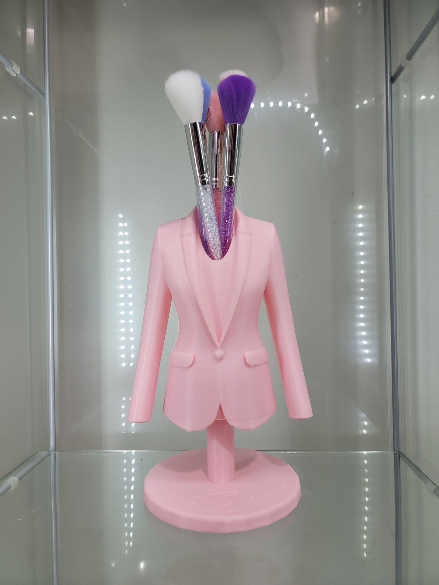 Elegant Pink Blazer Brush Holder
