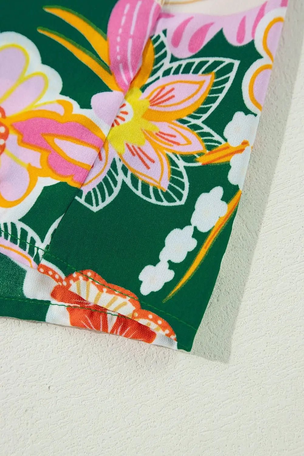 Love Salve Green Floral Plus Size Women's Babydoll Top: Elegant & Flattering