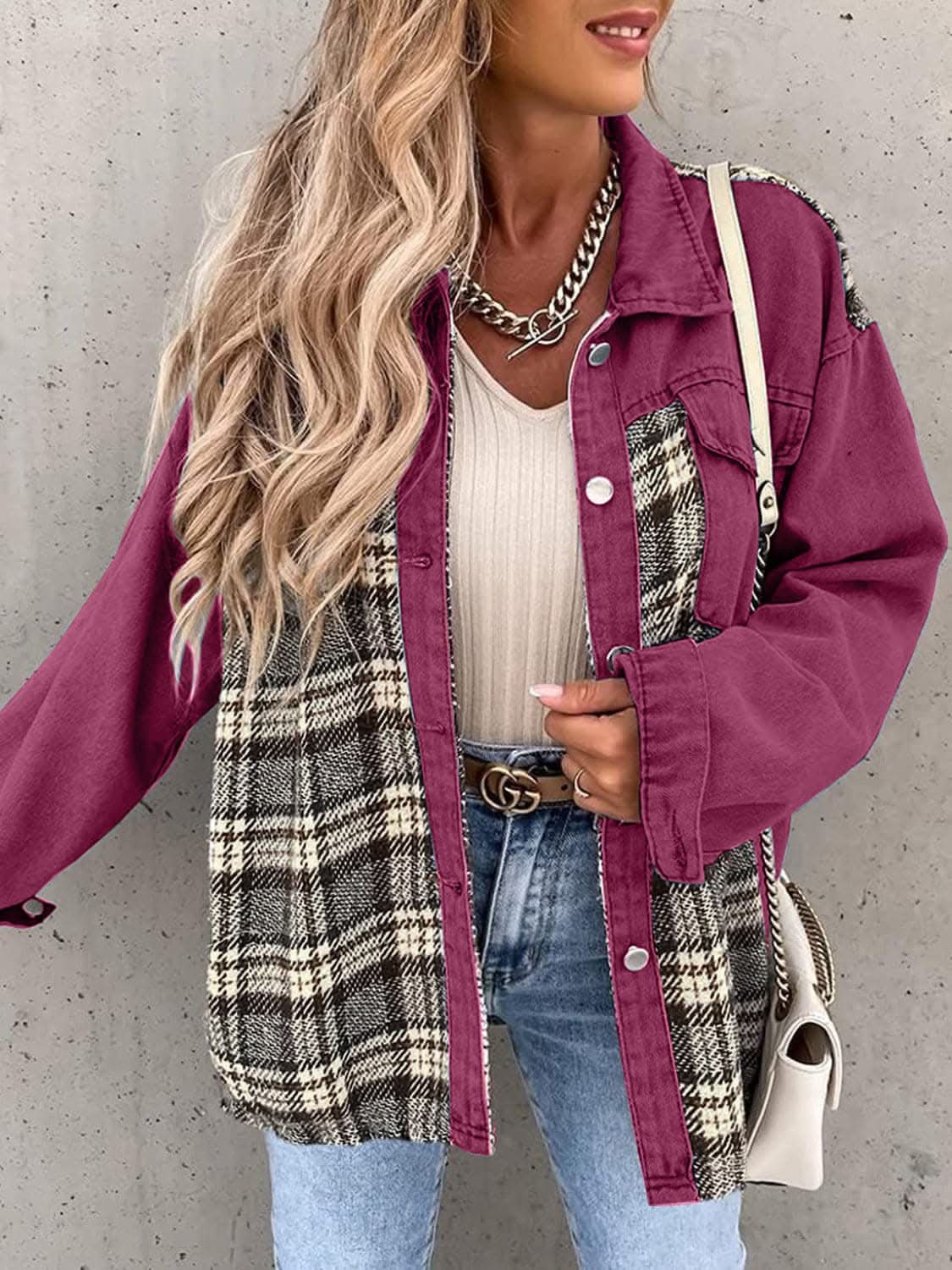 Jacket - Plaid Oversized - Cotton