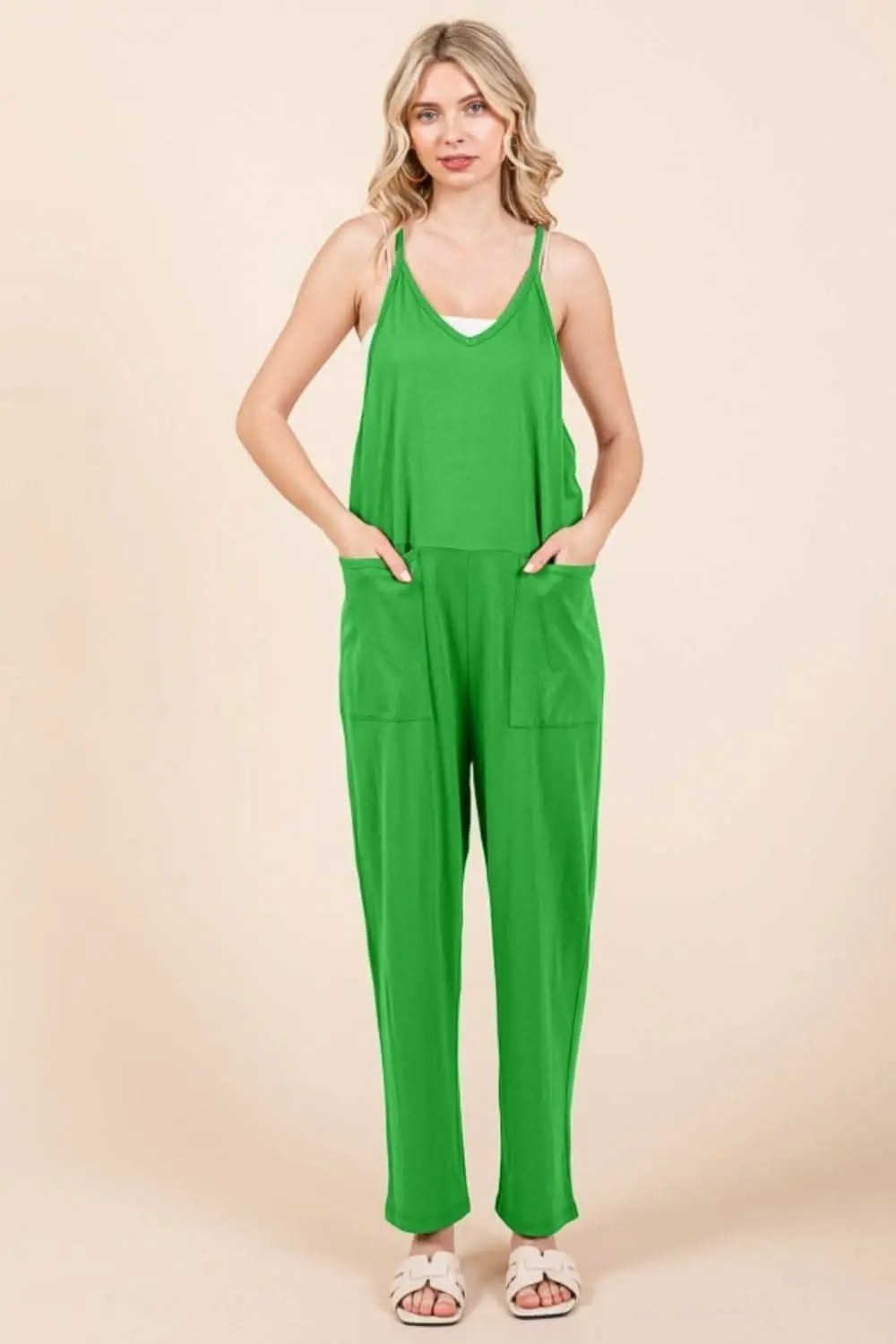 Trendsi Culture Code sleeveless jumpsuit with pockets
