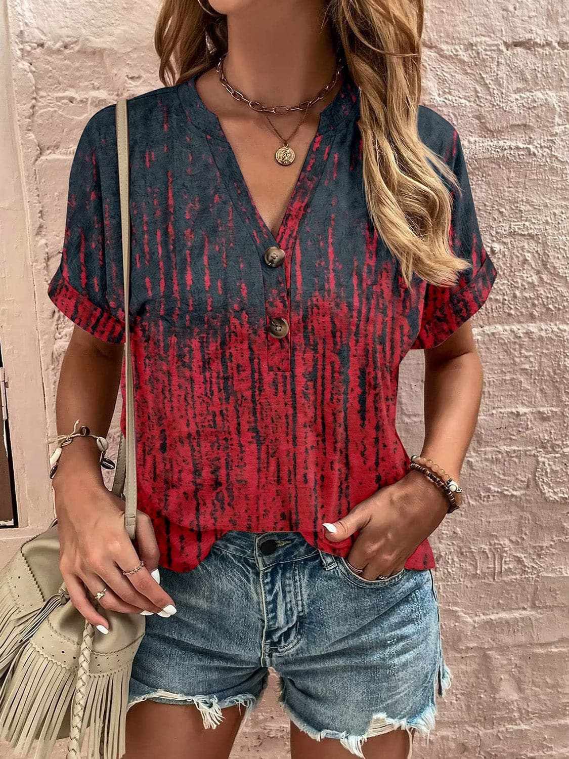 Blouse - Sheer Short Sleeve - Chic Style