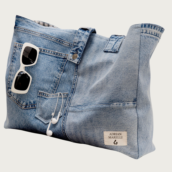 Brooklyn Heritage Tote / Recycled Denim White
