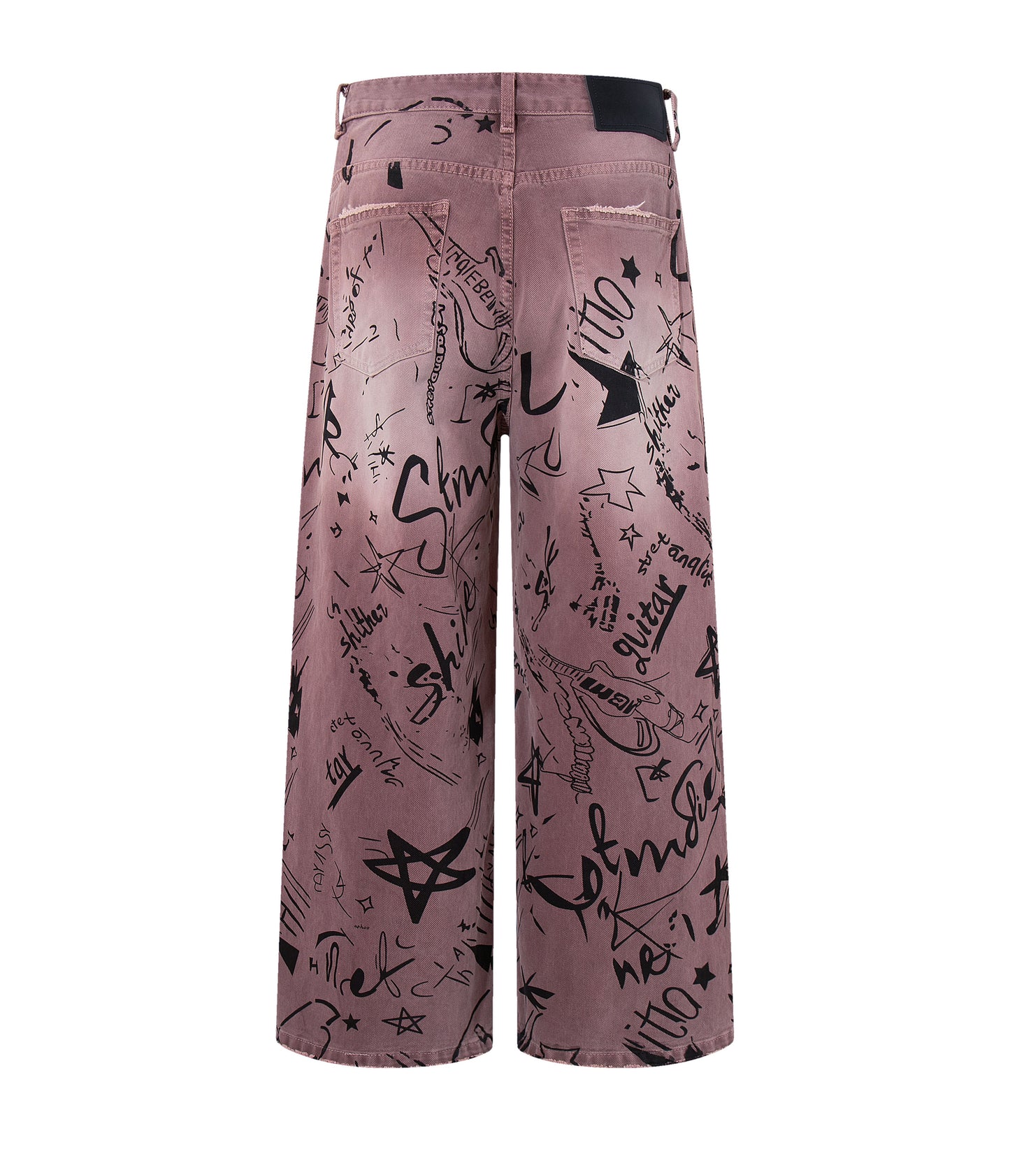 MAROON GRAFFITI DENIM