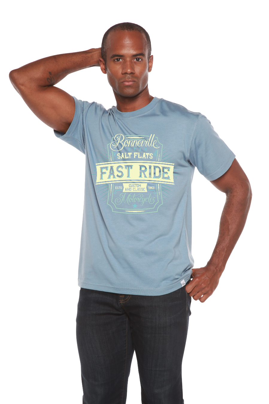 Fast Ride Men's Bamboo Viscose/Organic Cotton Short Sleeve Graphic T-Shirt