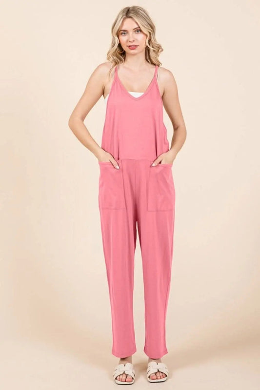 Trendsi Culture Code sleeveless jumpsuit with pockets