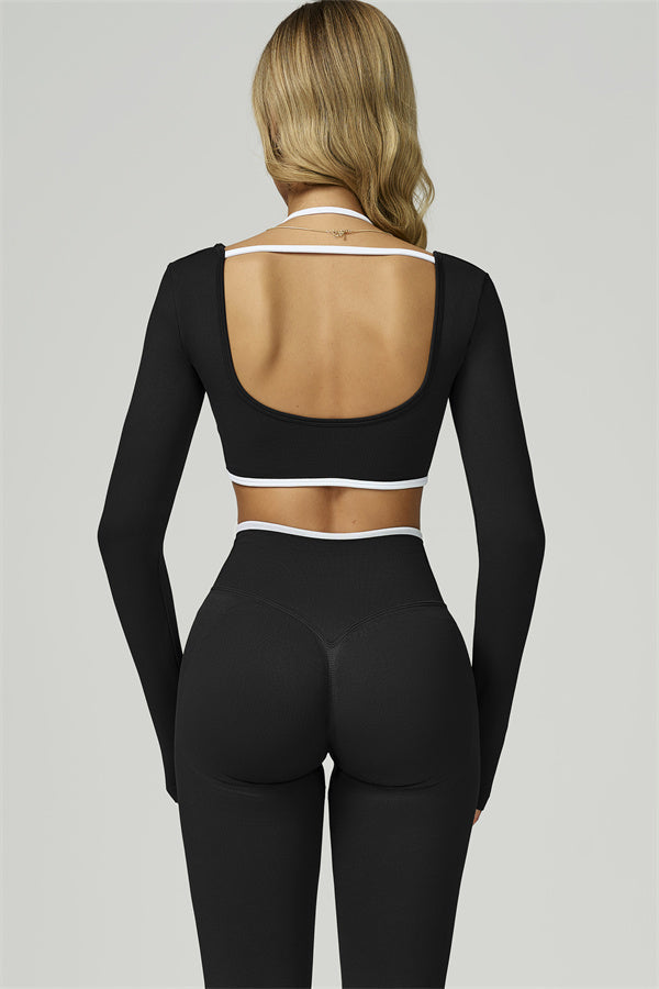 The Prime Line Long Sleeve Crop Top Leggings 2-Piece Set