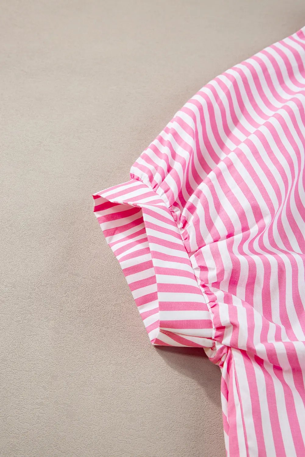 Women's Top - Pink Stripe - Oversized Dolman Sleeve
