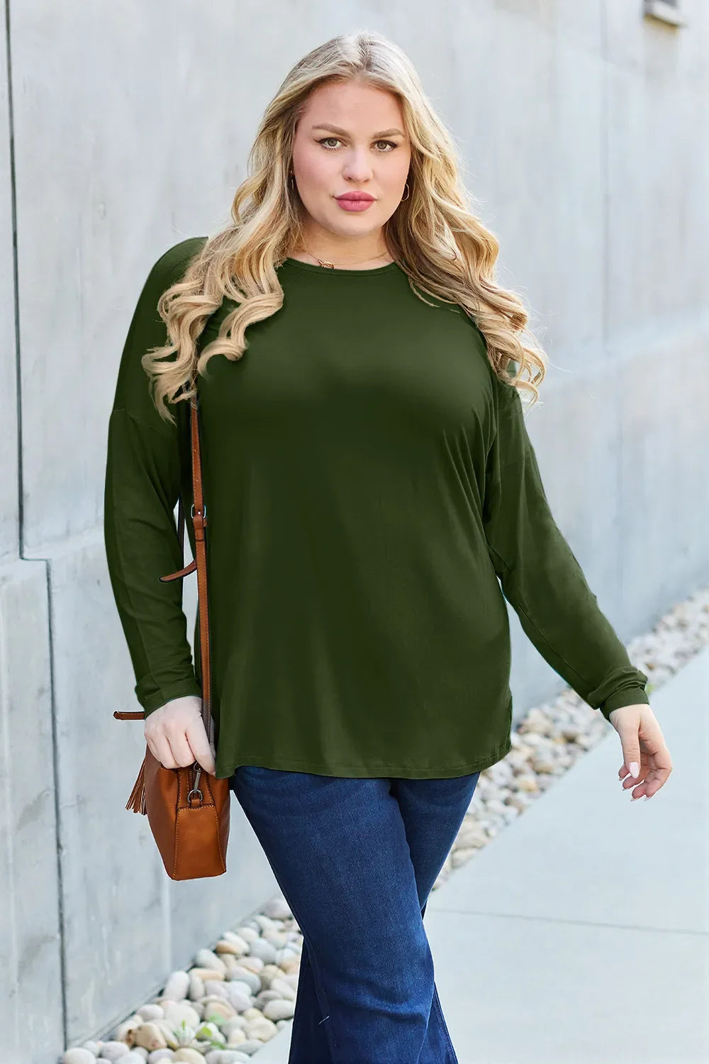 Basic Bae Full Size Relaxed Long Sleeve Tee