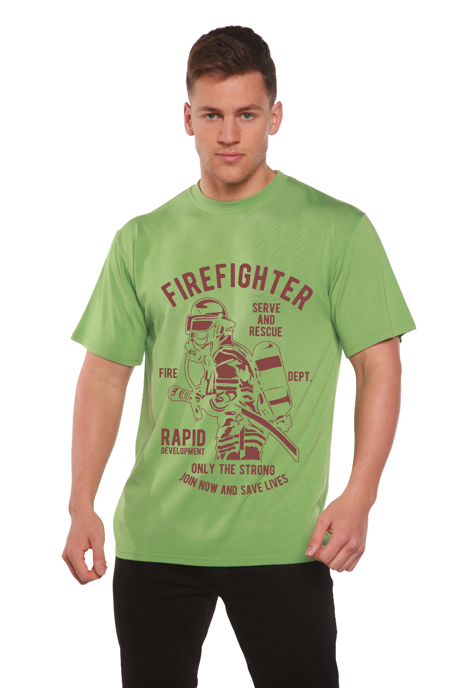 Firefighter Dept Men's Bamboo Viscose/Organic Cotton Short Sleeve Graphic T-Shirt