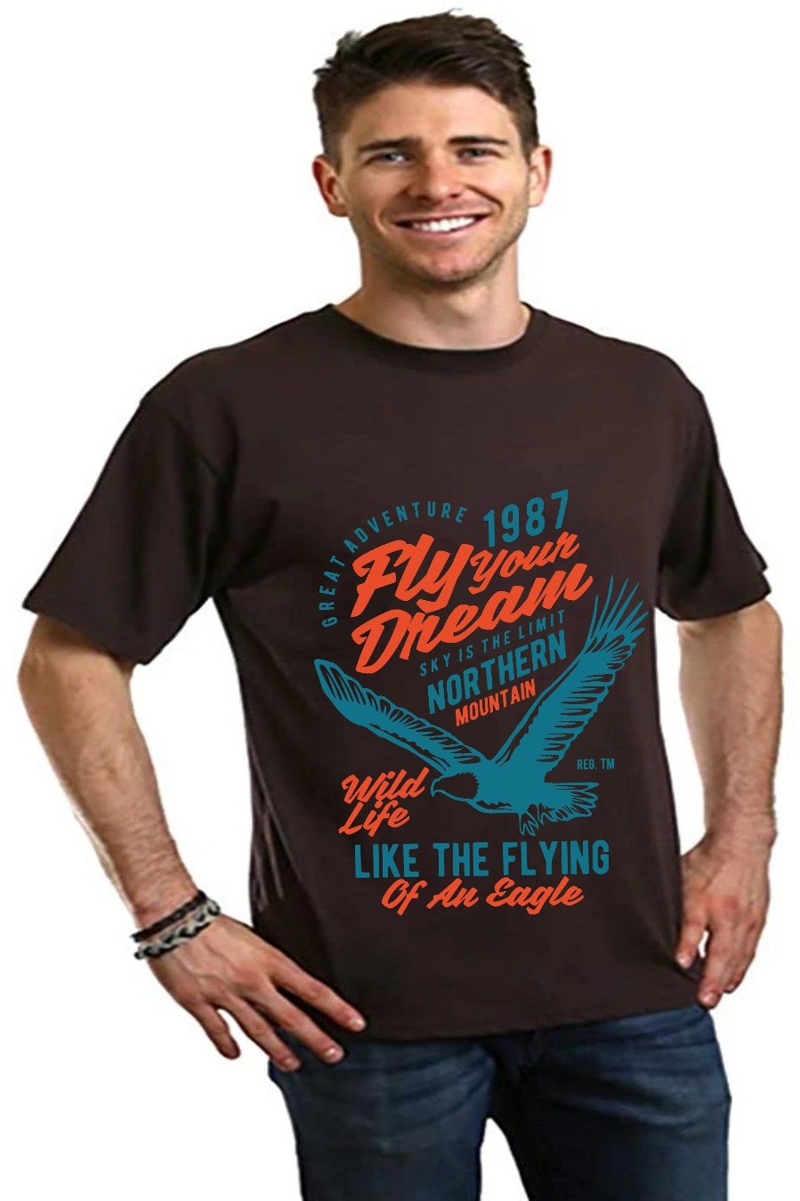 Fly Your Dream Men's Bamboo Viscose/Organic Cotton Short Sleeve Graphic T-Shirt