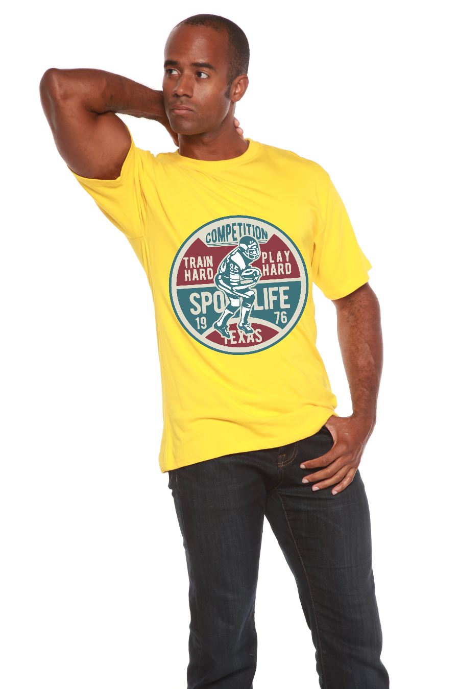 Football Competition Men's Bamboo Viscose/Organic Cotton Short Sleeve Graphic T-Shirt