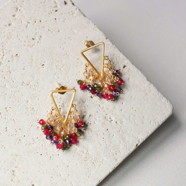 Rainbow Fringe Earrings