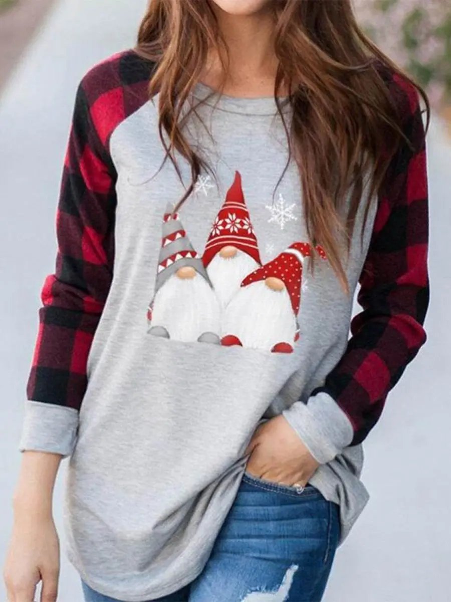 Women's Long Sleeve T-Shirt - Plaid Graphic - Everyday Soft & Stylish
