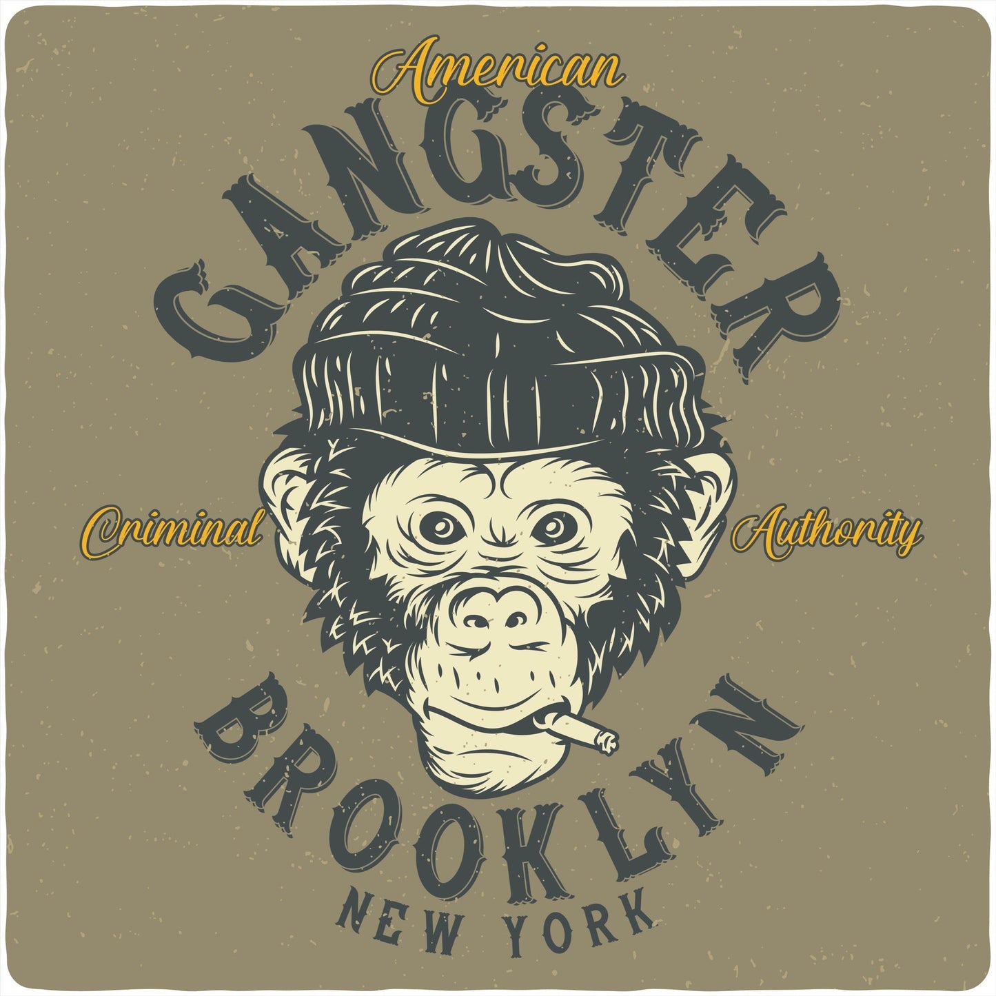 Gangster Brooklyn Men's Bamboo Viscose/Organic Cotton Short Sleeve Graphic T-Shirt