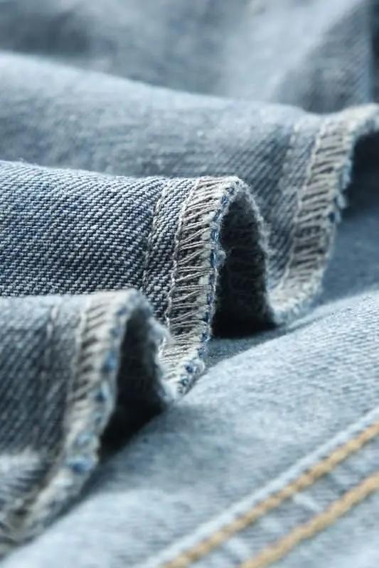 Denim Jacket - Geometric Print & Frayed Hem - Modern Chic Style