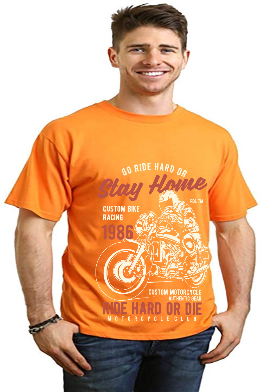 Go Ride Hard Men's Bamboo Viscose/Organic Cotton Short Sleeve Graphic T-Shirt