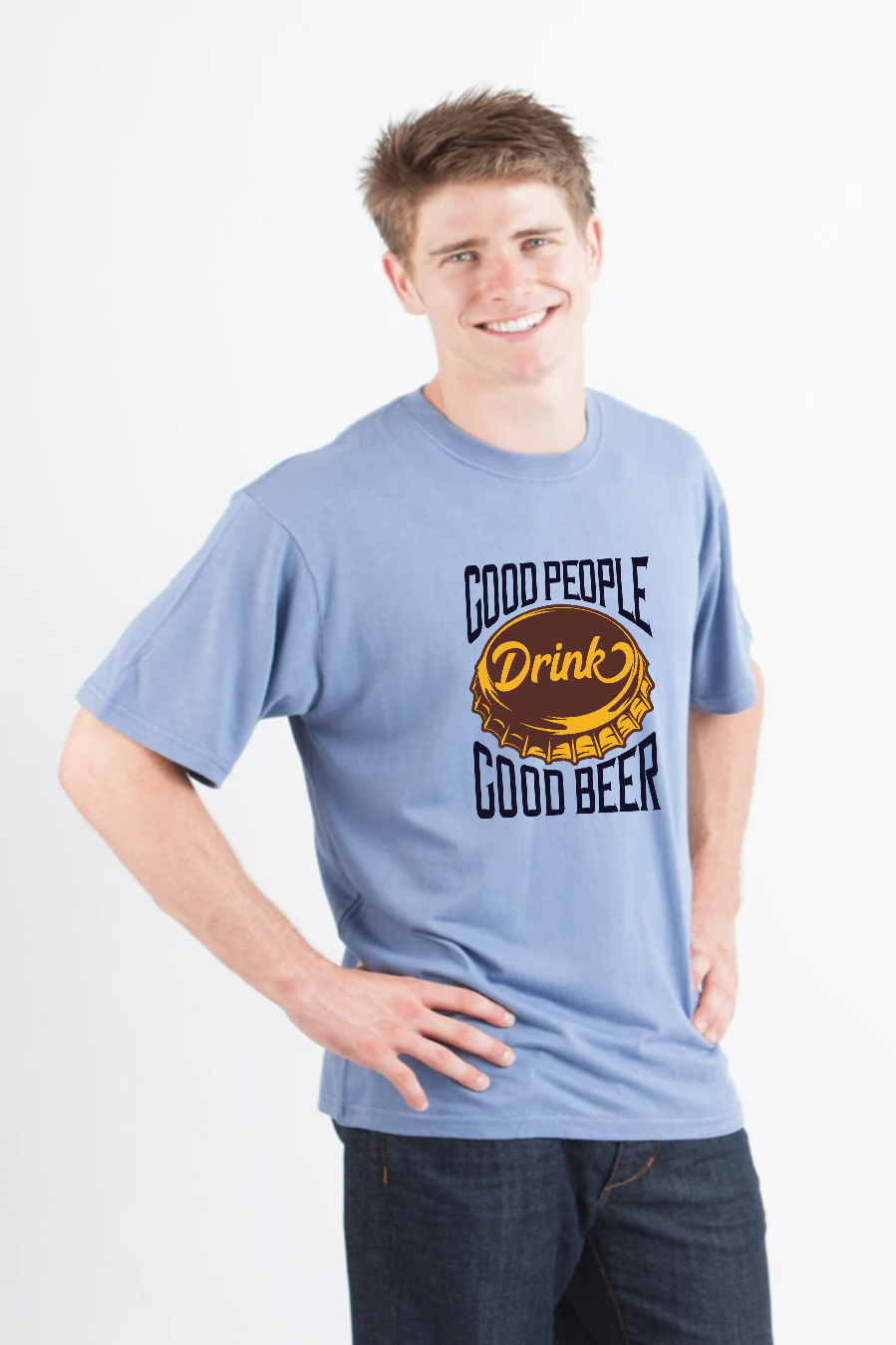 Good People Men's Bamboo Viscose/Organic Cotton Short Sleeve Graphic T-Shirt