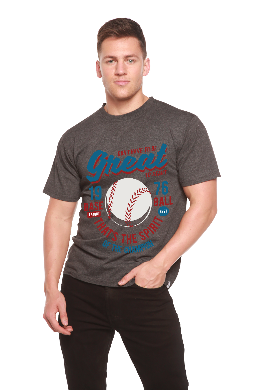 Great Baseball Men's Bamboo Viscose/Organic Cotton Short Sleeve Graphic T-Shirt