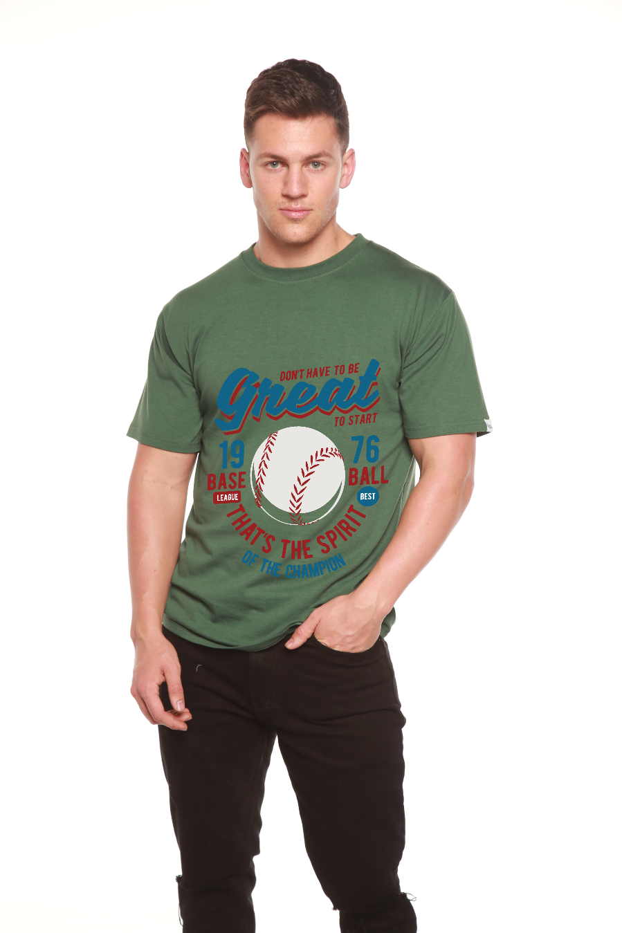 Great Baseball Men's Bamboo Viscose/Organic Cotton Short Sleeve Graphic T-Shirt