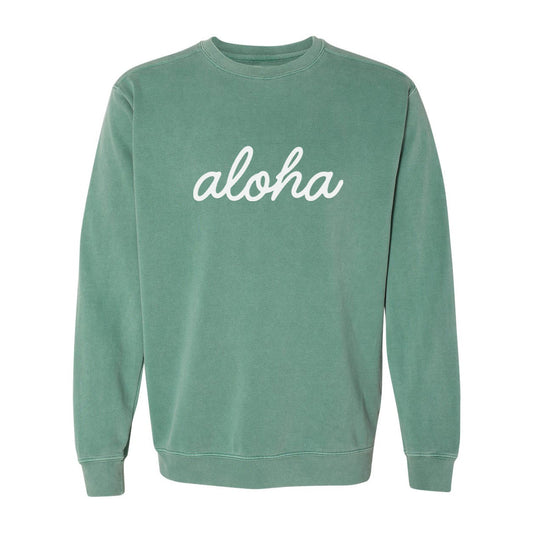 Aloha Cursive Washed Sweatshirt
