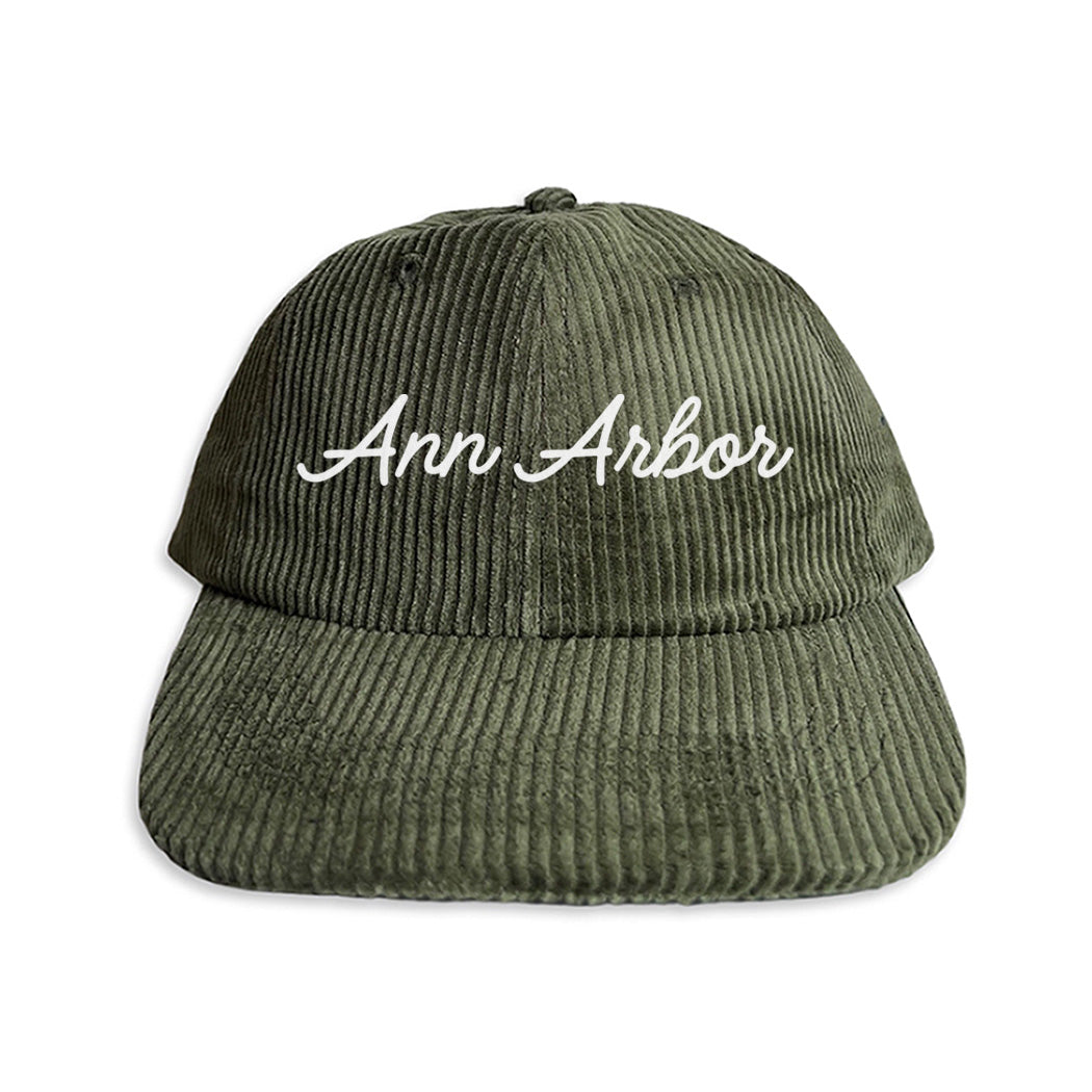 Ann Arbor Cursive Corduroy Cap